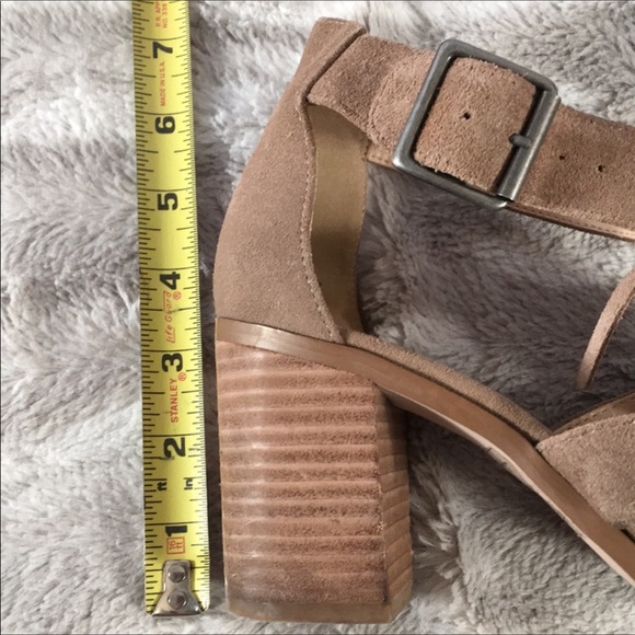 Sole society sandals taupe suede fringe heeled  8 - Picture 4 of 5